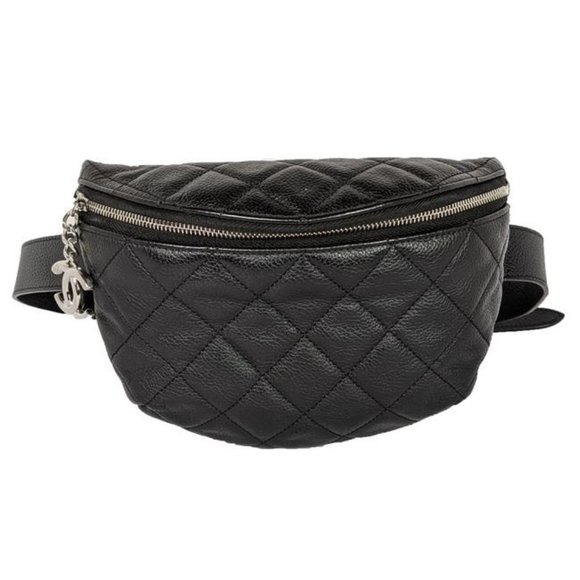 CHANEL Handbags - SOLD Chanel Black Leather Uniform Bum Belt Crossbody Bag